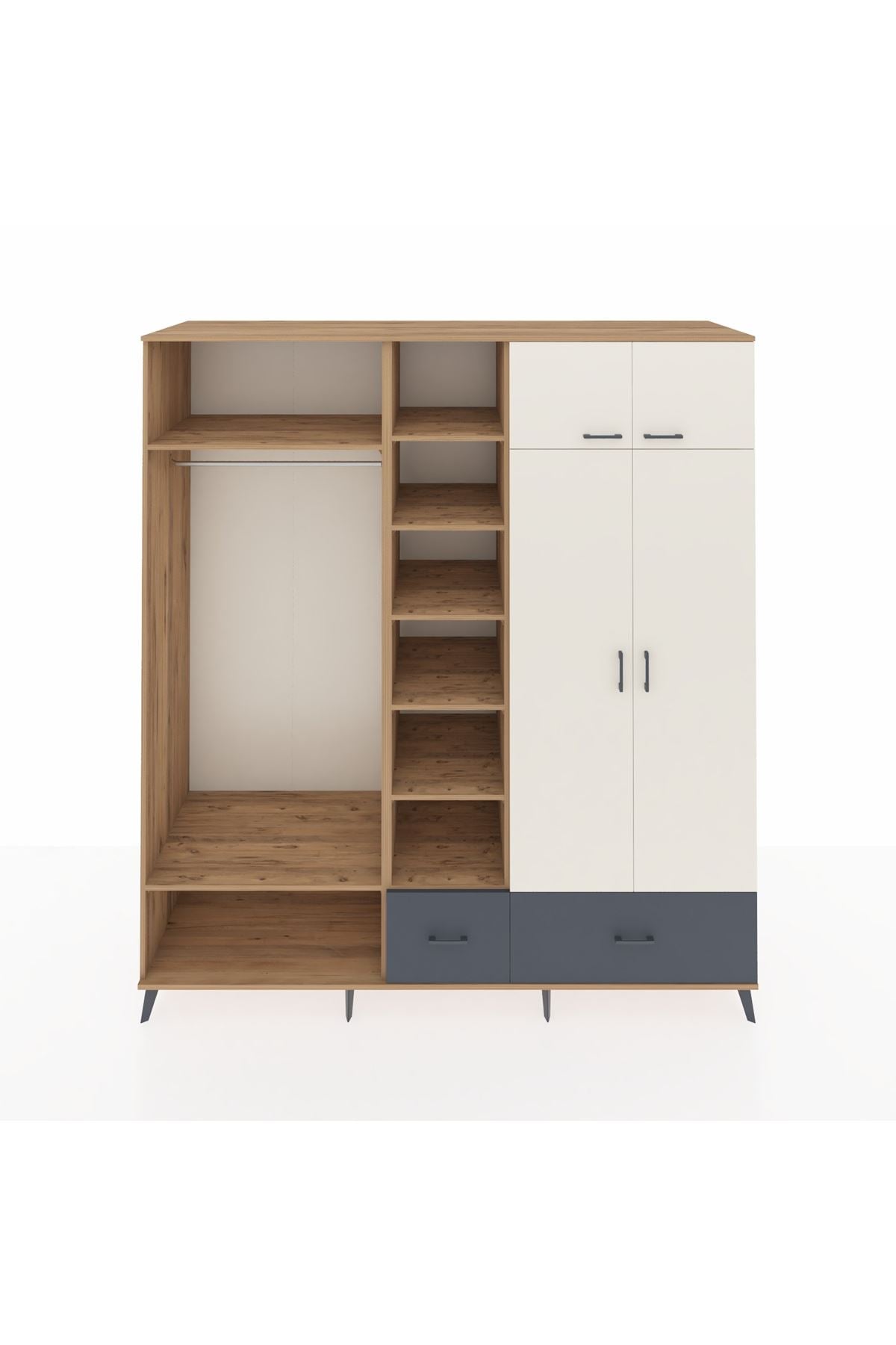 Kronos Dolap 12 Raflı 2 Çekmeceli 2 Askılı 220x59x243 - S784M072V23C