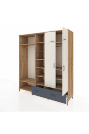 Kronos Dolap 12 Raflı 2 Çekmeceli 2 Askılı 220x59x243 - S784M072V23C