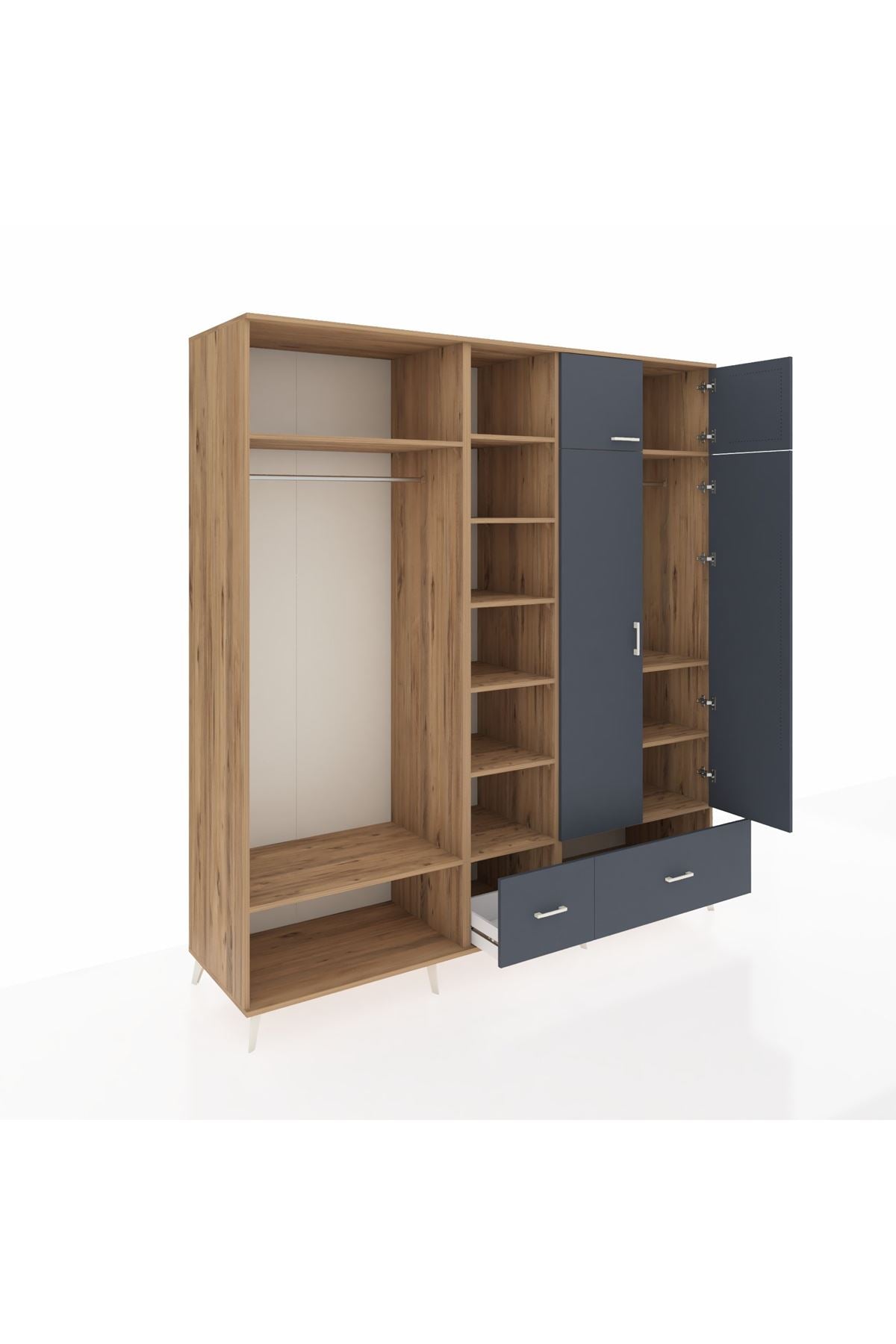 Kronos Dolap 12 Raflı 2 Çekmeceli 2 Askılı 220x59x243 - S784M072V26C