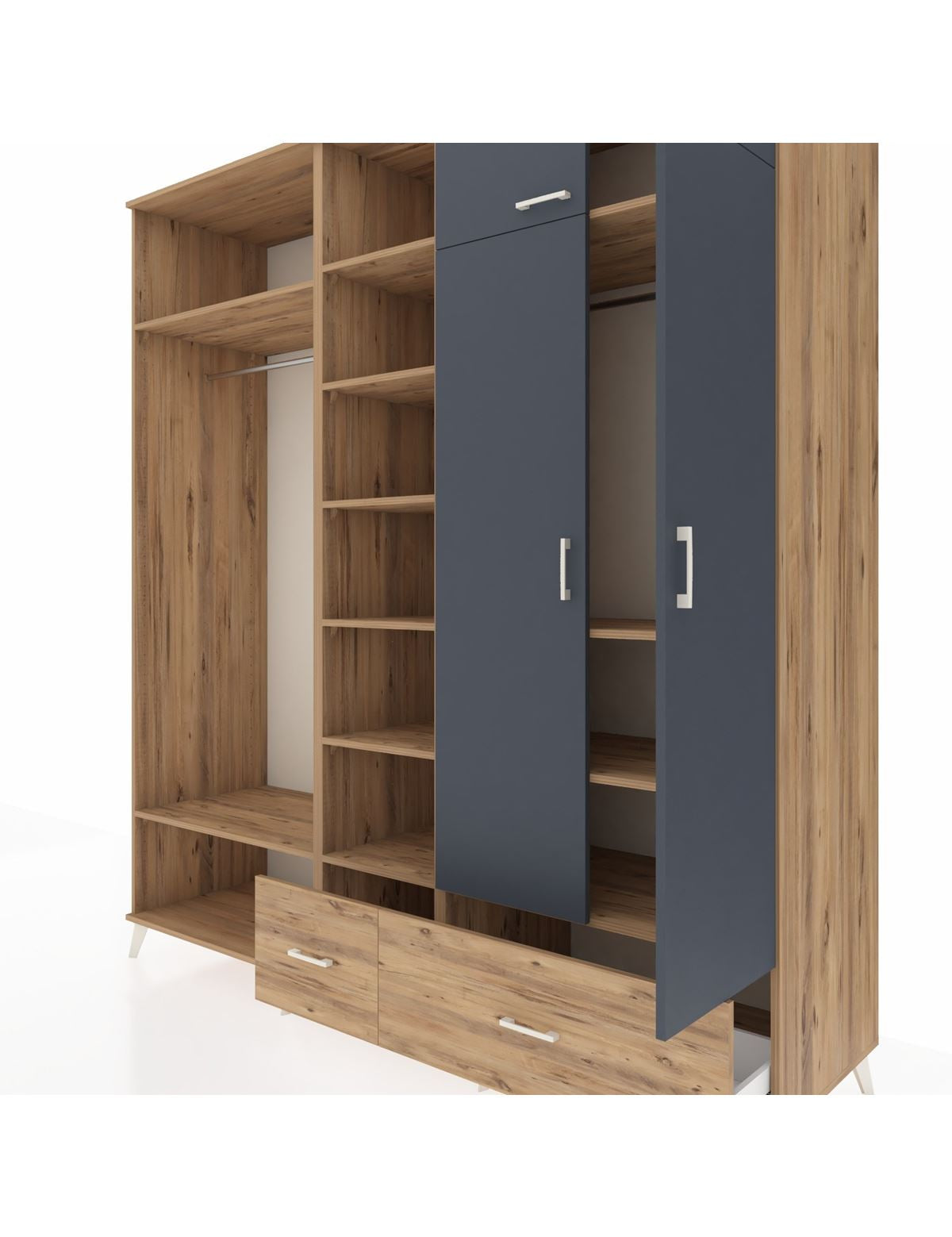 Kronos Dolap 12 Raflı 2 Çekmeceli 2 Askılı 220x59x243 - S784M072V27C
