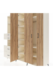 Kronos Dolap 12 Raflı 4 Çekmeceli Tek Askılı 220x59x243 - S784M073V01C