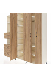 Kronos Dolap 12 Raflı 4 Çekmeceli Tek Askılı 220x59x243 - S784M073V03C