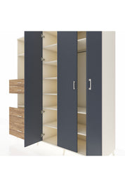 Kronos Dolap 12 Raflı 4 Çekmeceli Tek Askılı 220x59x243 - S784M073V09C
