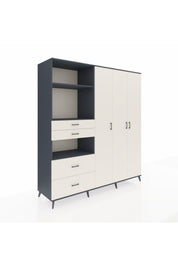Kronos Dolap 12 Raflı 4 Çekmeceli Tek Askılı 220x59x243 - S784M073V13C