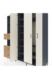 Kronos Dolap 12 Raflı 4 Çekmeceli Tek Askılı 220x59x243 - S784M073V15C
