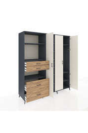 Kronos Dolap 12 Raflı 4 Çekmeceli Tek Askılı 220x59x243 - S784M073V15C
