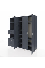 Kronos Dolap 12 Raflı 4 Çekmeceli Tek Askılı 220x59x243 - S784M073V17C