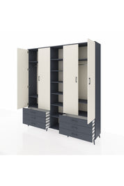 Hyperion Dolap 13 Raflı 6 Çekmeceli 2 Askılı 220x44x243 - S553M002V14B