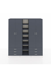 Hyperion Dolap 13 Raflı 6 Çekmeceli 2 Askılı 220x44x243 - S553M002V17B