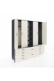 Hyperion Dolap 9 Raflı 10 Çekmeceli 2 Askılı 220x44x243 - S553M003V13B