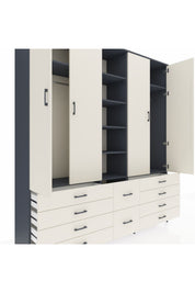 Hyperion Dolap 9 Raflı 10 Çekmeceli 2 Askılı 220x44x243 - S553M003V13B