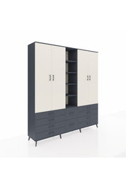 Hyperion Dolap 9 Raflı 10 Çekmeceli 2 Askılı 220x44x243 - S553M003V14B