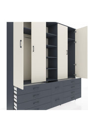 Hyperion Dolap 9 Raflı 10 Çekmeceli 2 Askılı 220x44x243 - S553M003V14B