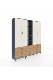 Hyperion Dolap 9 Raflı 10 Çekmeceli 2 Askılı 220x44x243 - S553M003V15B
