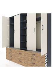 Hyperion Dolap 9 Raflı 10 Çekmeceli 2 Askılı 220x44x243 - S553M003V15B