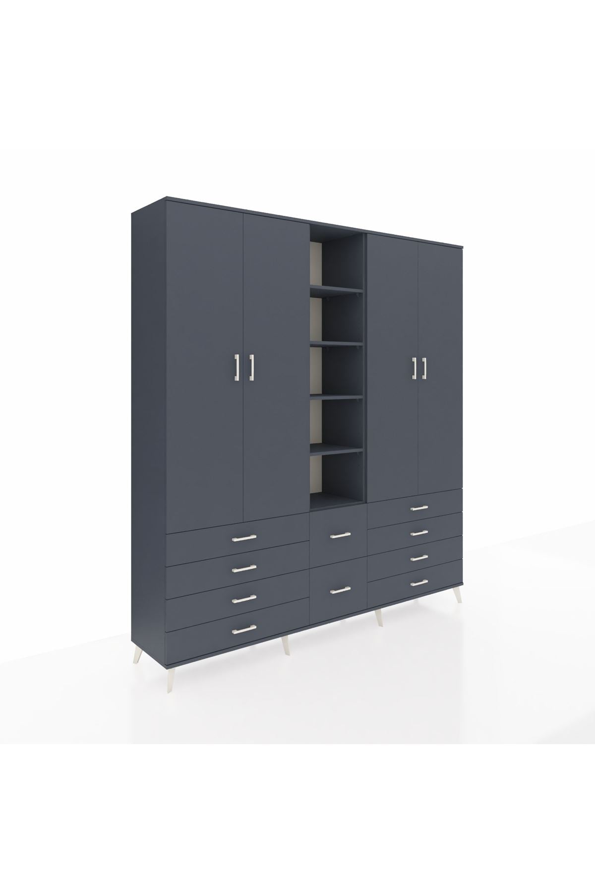 Hyperion Dolap 9 Raflı 10 Çekmeceli 2 Askılı 220x44x243 - S553M003V17B