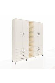 Hyperion Dolap 10 Raflı 8 Çekmeceli 2 Askılı 220x44x243 - S553M004V04B