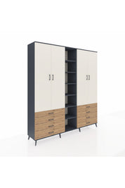 Hyperion Dolap 10 Raflı 8 Çekmeceli 2 Askılı 220x44x243 - S553M004V15B