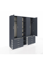 Hyperion Dolap 10 Raflı 8 Çekmeceli 2 Askılı 220x44x243 - S553M004V17B