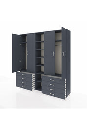 Hyperion Dolap 10 Raflı 8 Çekmeceli 2 Askılı 220x44x243 - S553M004V17B