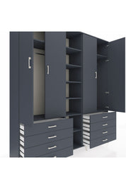 Hyperion Dolap 10 Raflı 8 Çekmeceli 2 Askılı 220x44x243 - S553M004V17B