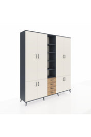 Hyperion Dolap 17 Raflı 4 Çekmeceli 8 Kapaklı 220x44x243 - S553M005V15B
