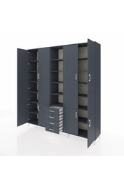 Hyperion Dolap 17 Raflı 4 Çekmeceli 8 Kapaklı 220x44x243 - S553M005V17B
