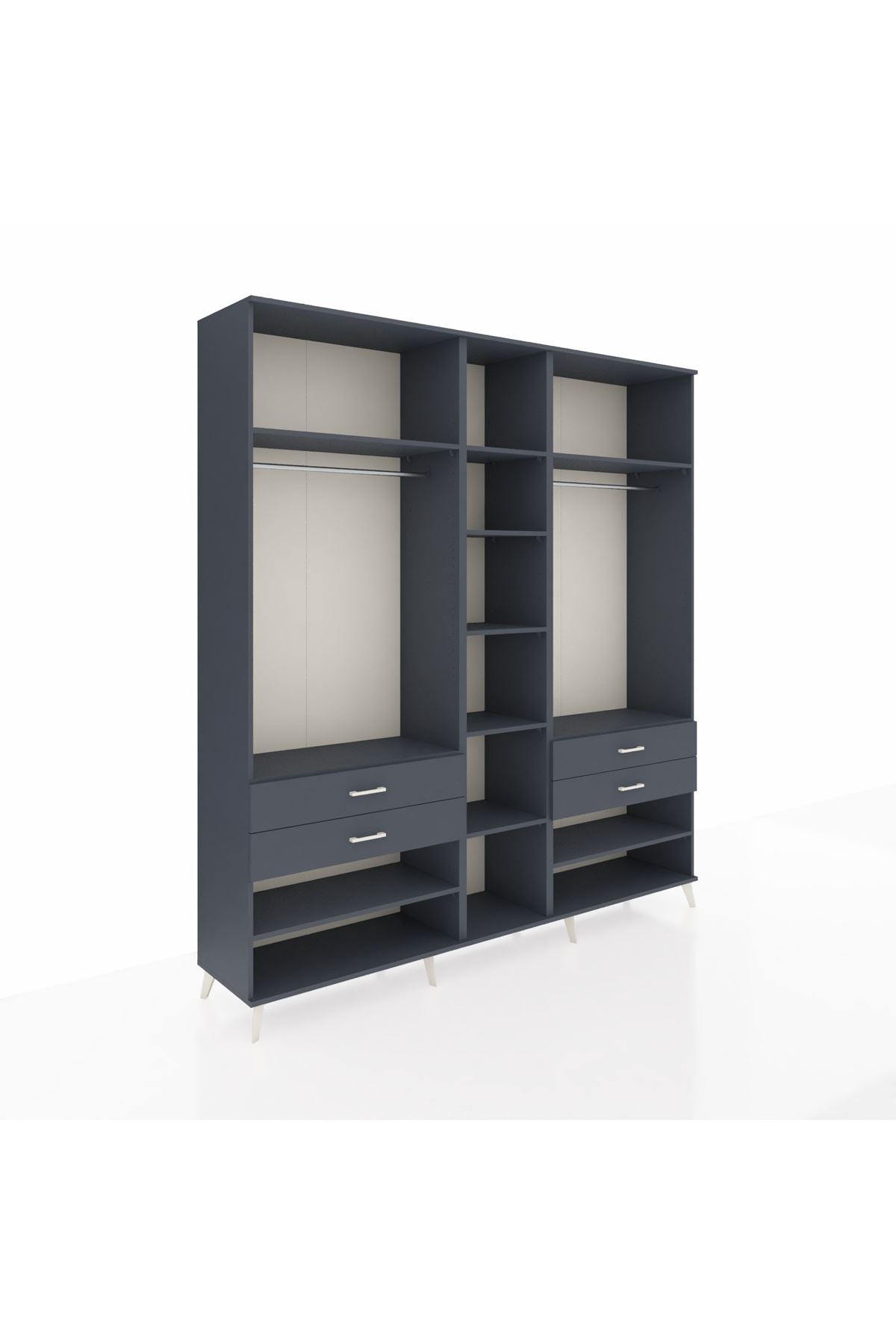 Hyperion Dolap 11 Raflı 4 Çekmeceli 2 Askılı 220x44x243 - S553M006V17B