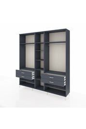 Hyperion Dolap 11 Raflı 4 Çekmeceli 2 Askılı 220x44x243 - S553M006V17B