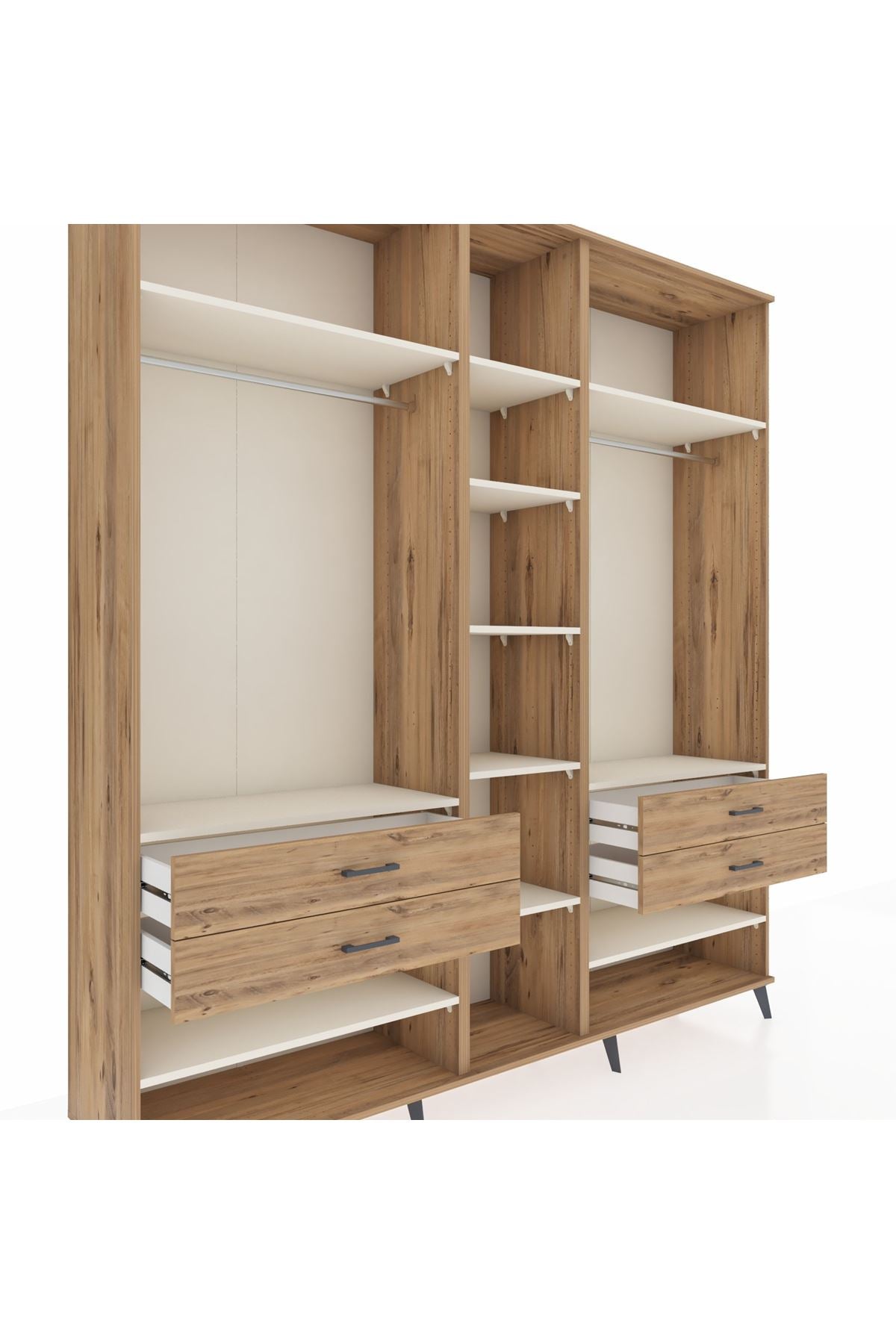 Hyperion Dolap 11 Raflı 4 Çekmeceli 2 Askılı 220x44x243 - S553M006V24B