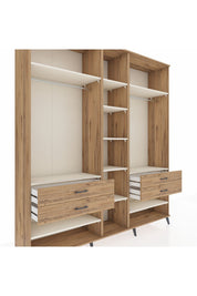 Hyperion Dolap 11 Raflı 4 Çekmeceli 2 Askılı 220x44x243 - S553M006V24B