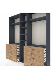 Hyperion Dolap 8 Raflı 8 Çekmeceli 3 Askılı 220x44x243 - S553M008V18B