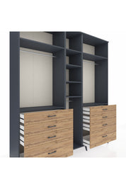 Hyperion Dolap 8 Raflı 8 Çekmeceli 3 Askılı 220x44x243 - S553M008V18B