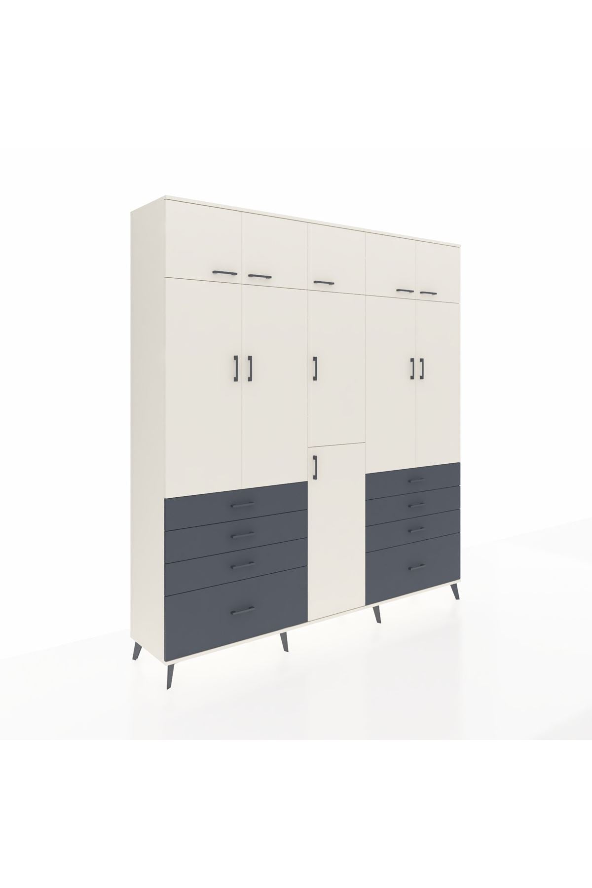 Hyperion Dolap 8 Raflı 8 Çekmeceli 3 Askılı 220x44x243 - S553M009V05B