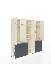 Hyperion Dolap 8 Raflı 8 Çekmeceli 3 Askılı 220x44x243 - S553M009V05B