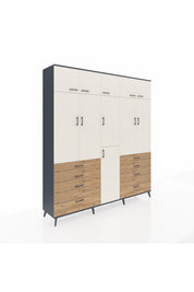 Hyperion Dolap 8 Raflı 8 Çekmeceli 3 Askılı 220x44x243 - S553M009V15B