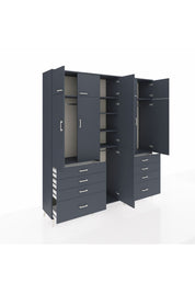 Hyperion Dolap 8 Raflı 8 Çekmeceli 3 Askılı 220x44x243 - S553M009V17B