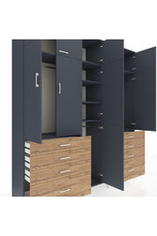 Hyperion Dolap 8 Raflı 8 Çekmeceli 3 Askılı 220x44x243 - S553M009V18B