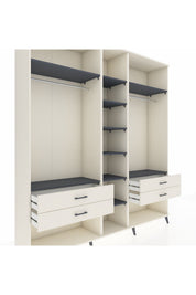 Hyperion Dolap 10 Raflı 4 Çekmeceli 2 Askılı 220x44x243 - S553M010V07B