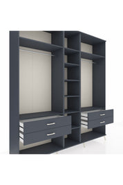 Hyperion Dolap 10 Raflı 4 Çekmeceli 2 Askılı 220x44x243 - S553M010V17B