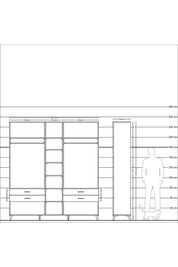 Hyperion Dolap 10 Raflı 4 Çekmeceli 2 Askılı 220x44x243 - S553M010V18B