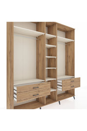 Hyperion Dolap 10 Raflı 4 Çekmeceli 2 Askılı 220x44x243 - S553M010V24B
