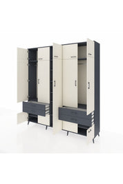 Hyperion Dolap 12 Raflı 4 Çekmeceli 2 Askılı 220x44x243 - S553M011V14B