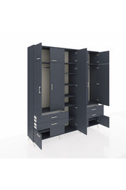 Hyperion Dolap 12 Raflı 4 Çekmeceli 2 Askılı 220x44x243 - S553M011V17B