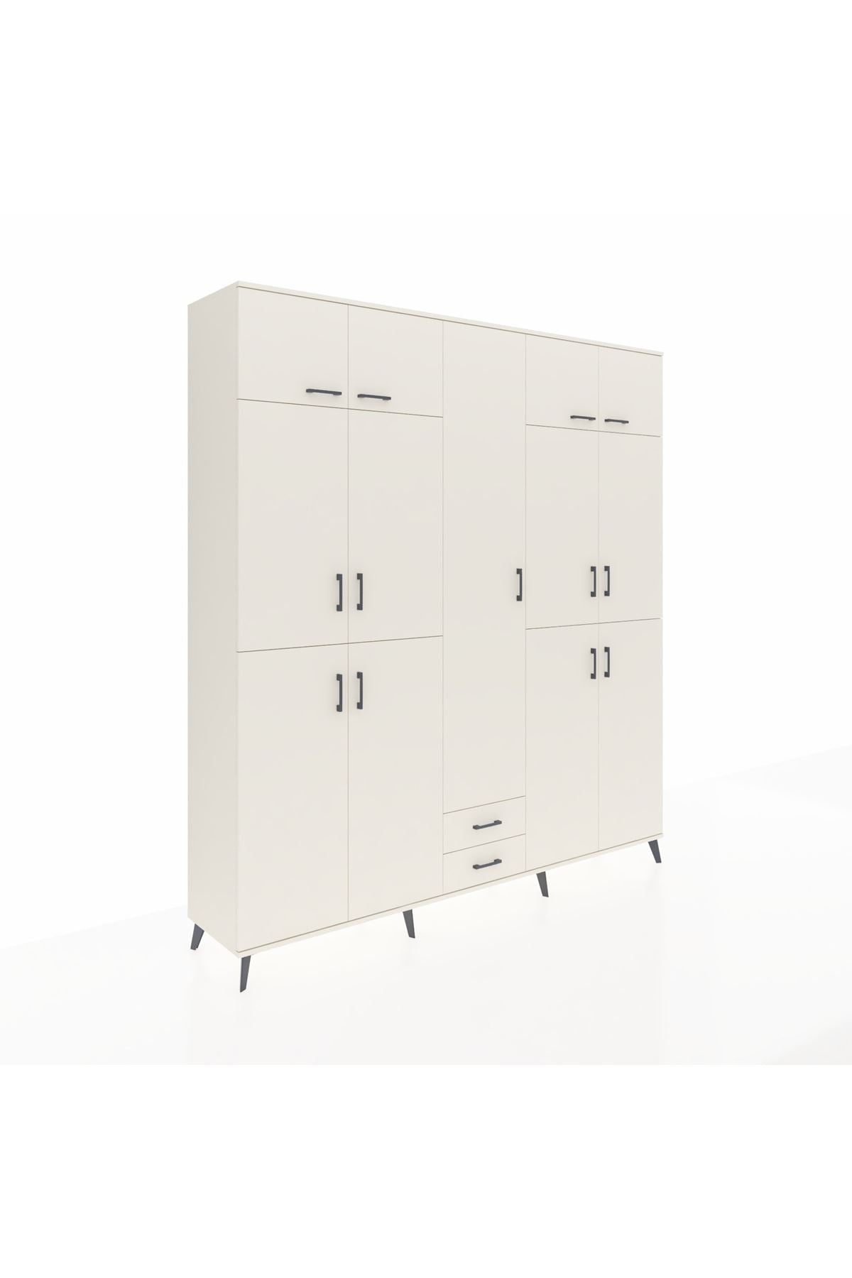 Hyperion Dolap 10 Raflı 2 Çekmeceli 4 Askılı 220x44x243 - S553M012V04B