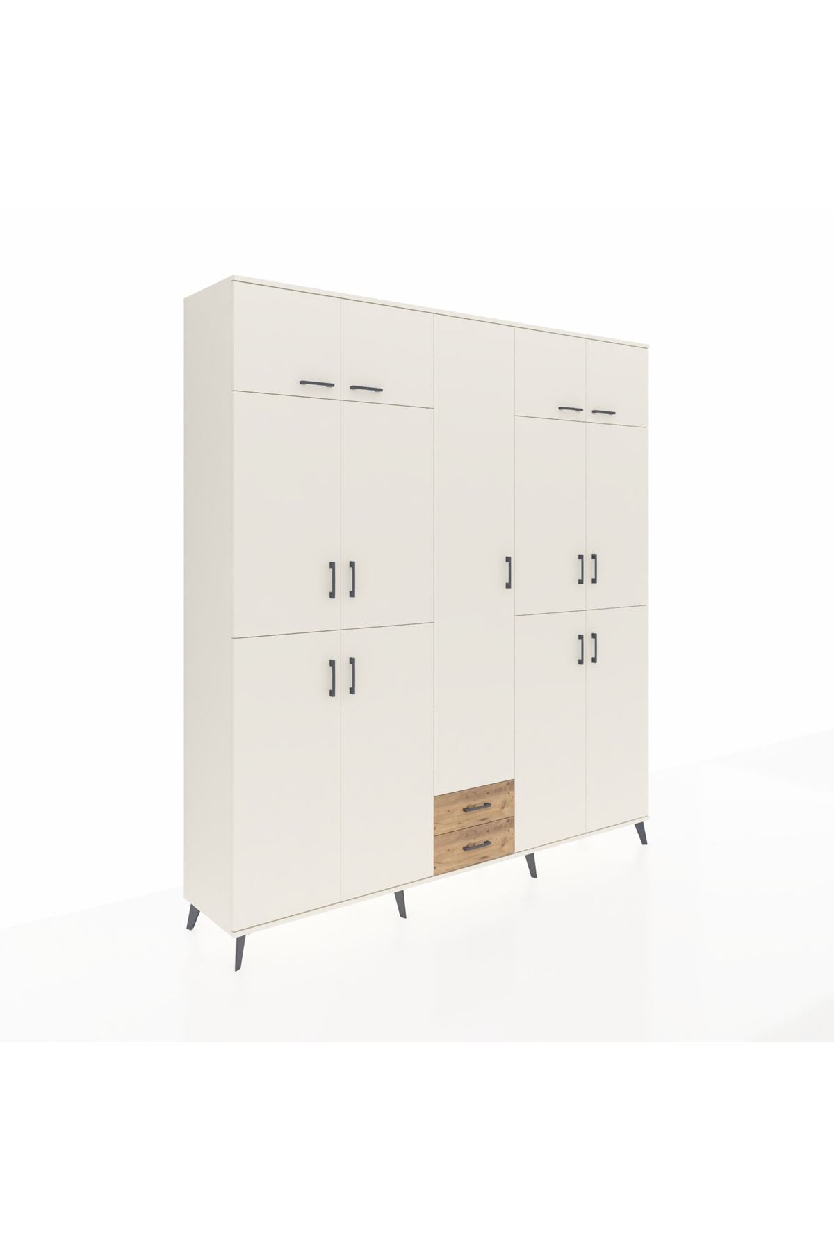 Hyperion Dolap 10 Raflı 2 Çekmeceli 4 Askılı 220x44x243 - S553M012V06B