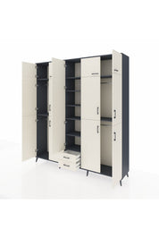 Hyperion Dolap 10 Raflı 2 Çekmeceli 4 Askılı 220x44x243 - S553M012V13B