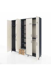 Hyperion Dolap 10 Raflı 2 Çekmeceli 4 Askılı 220x44x243 - S553M012V15B