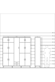 Hyperion Dolap 10 Raflı 2 Çekmeceli 4 Askılı 220x44x243 - S553M012V18B