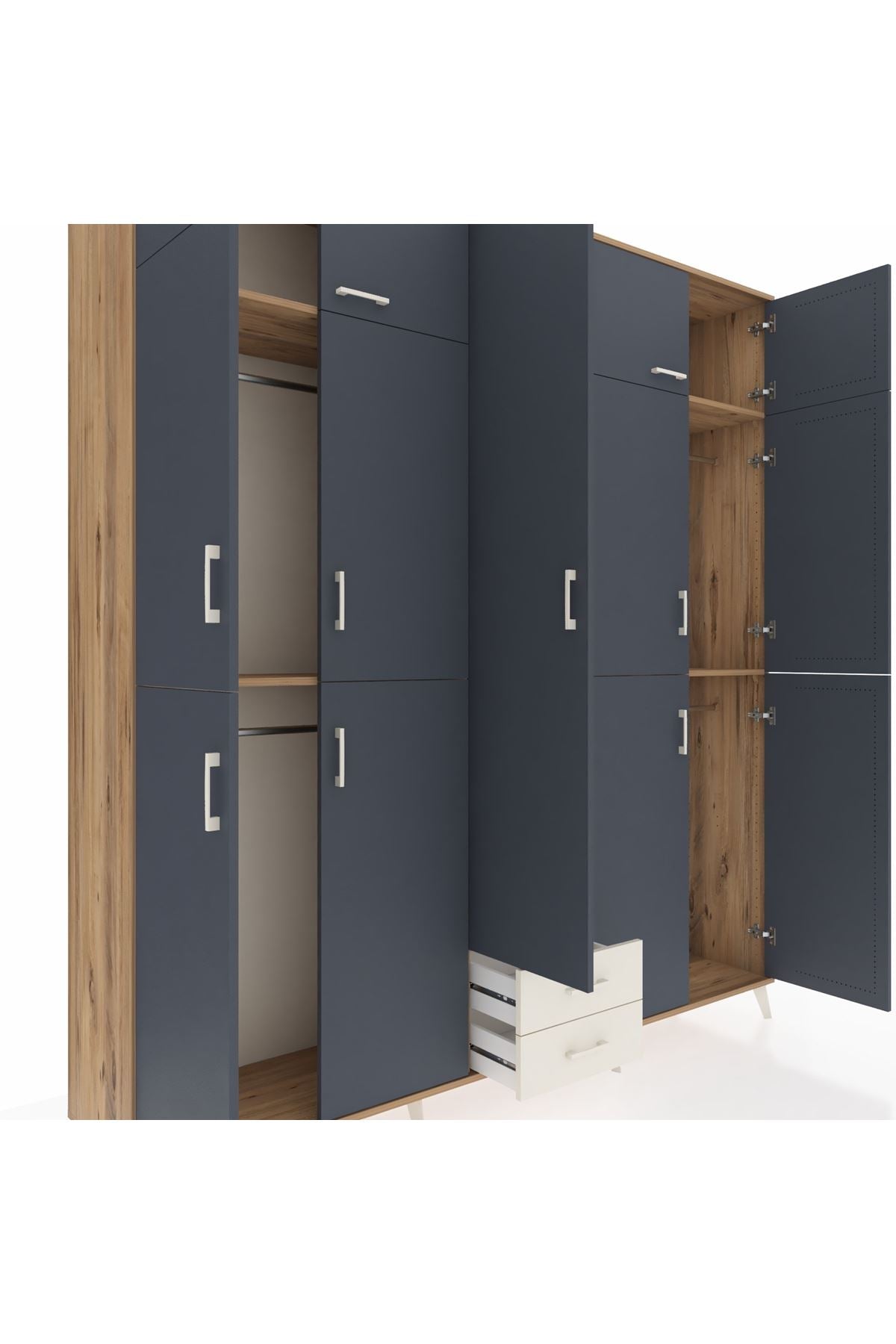 Hyperion Dolap 10 Raflı 2 Çekmeceli 4 Askılı 220x44x243 - S553M012V25B